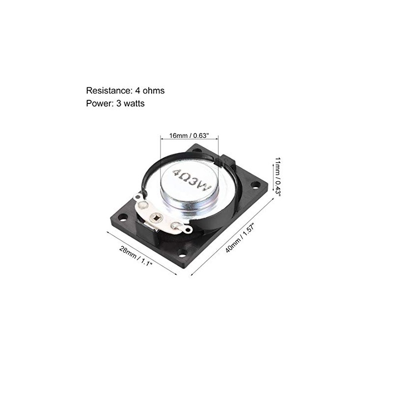 sourcing map 4 Ohm 3W Round Internal Magnet Speaker for