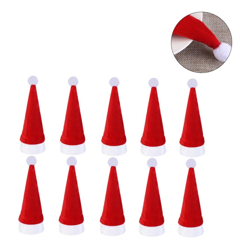 LABRIMP 28PCS Christmas Hat Cutlery Bags Silverware Holders Festive Tableware