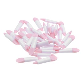 Vaguelly 50pcs Beauty Tool Set Makeup Brush Eye Shadow Applicator Eyeshadow Brush Nail Art Applicator Tools Reusable Silica Gel Pink