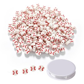 200 Pcs Baseball Soft Clay Bead Kit – Sports Spacer Beads Bulk Set