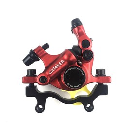 Zoom HB-100 MTB Road Line Pulling Hydraulic Disc Brake Calipers Front & Rear Mountain Bike Disc Brake E-Bike Disc Brake (1 Pcs Red Rear)