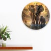 Wall Clock 14 Inch Silent Non-Ticking, Elephant Round Decorative Clock