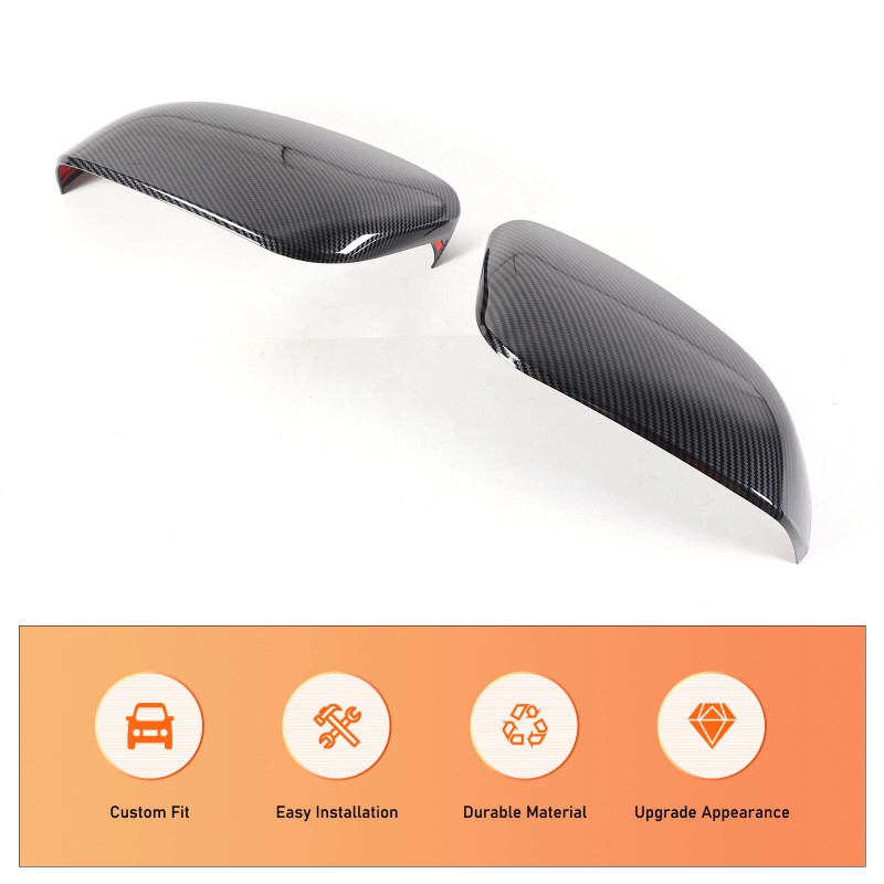 car-attention Carbon Fiber Style Rear View Mirror Outside Cover Cap