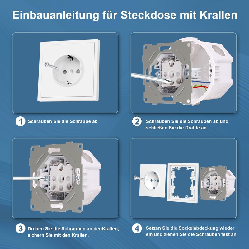 CNBINGO Single Socket Black Matt 1 Way Socket Flush-Mounted Schuko