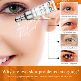Cynamus Eye Cream, Natural Vitamin C Eye Cream, Brightening Eye Cream, Anti-Ageing for the Eyes, Removes Dark Circles, Reduces Wrinkles, Moisturises Skin Care, 20 ml