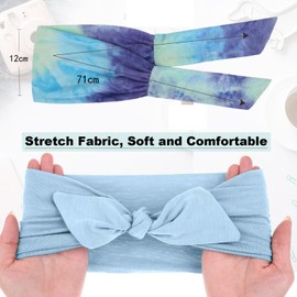 TuTive 6 Pieces Knotted Headbands Adjustable Stretchy Women Headbands African Wide Hair Wrap Extra Turban Head Bands for Lady Large Sport Workout Stretch Non-slip Big Hair Bands