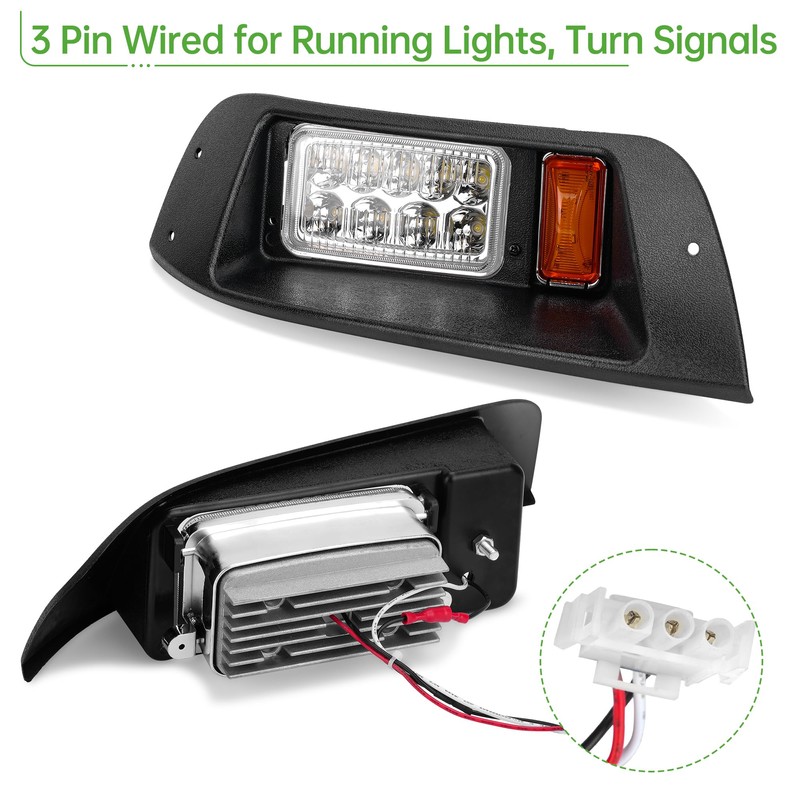 10L0L Golf Cart EZGO Headlight Kit (12V) - Headlight and