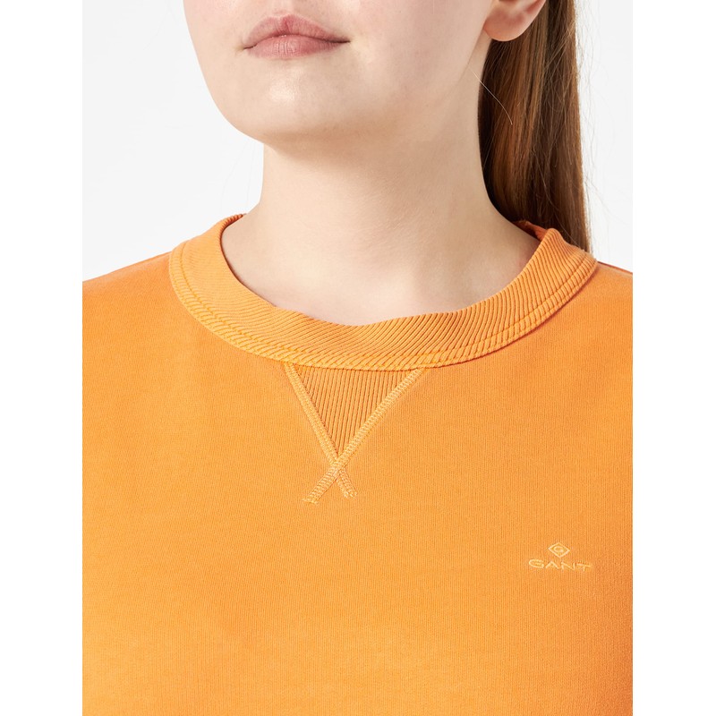 GANT Women's Sunfaded C-Neck Sweat Sweatshirt, Sweet Orange