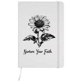 Azeeda A5 'Nurture Your Faith Daisy Flower' White Hardcover Ruled Notebook (NB00068257)