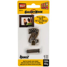 HangZ Gallery 100lb. Picture Hooks (2-Hooks). Perfect for Hanging Picture, Mirrors, Canvas. Don’t Need Anchors or to hit a Stud. It's Great for use with sheetrock and Plaster Walls.