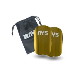 NYS Sport Mini Schienbeinschoner, Gold Chrome, mit Aufbewahrungstasche, 6x10cm, rutschfest, Perfekter Schutz, einzigartiger Look