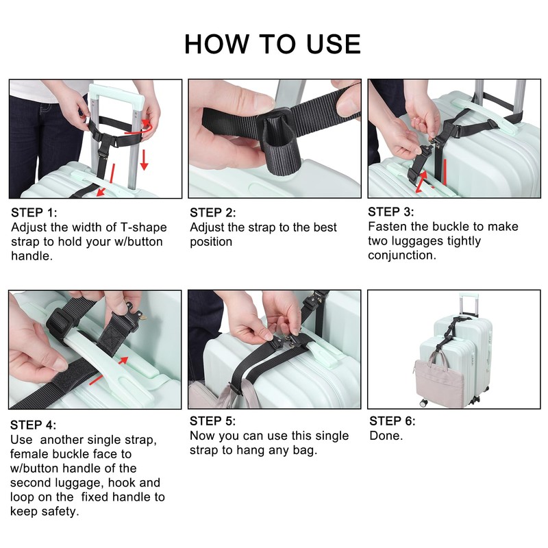 Vigorport Luggage Straps, Luggage Connector Straps for Suitcases Add A