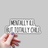 (3pcs) Mentally Ill But Totally Chill Motivational Stickers for Tumbler