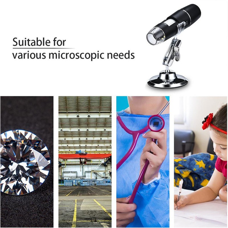 Wireless Digital Microscope 0 to 1000X 8 LED Lights Portable