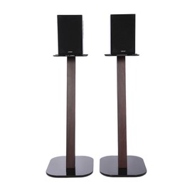EXIMUS One Pair Fixed Height Universal Speaker Floor Stands - Espresso - 610 Series