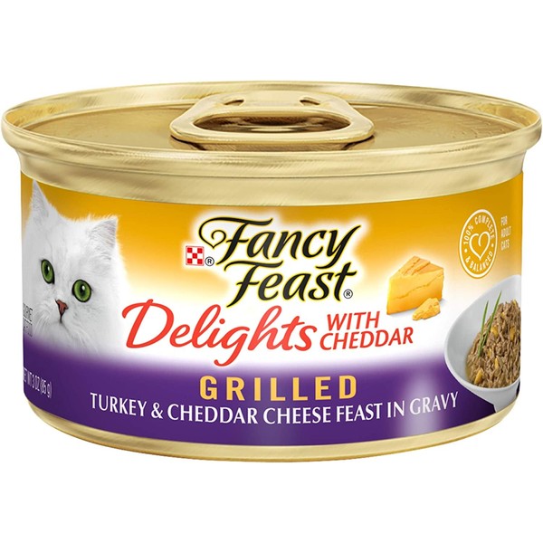 Fancy Feast PURINA Delights Grilled Turkey and Cheddar (Pack of