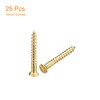 sourcing map Brass Wood Screws, 25Pcs M2 x 16mm Slotted