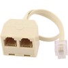 KEWAYO 2PCS Telephone Splitter, RJ11 Male to Female Two Way