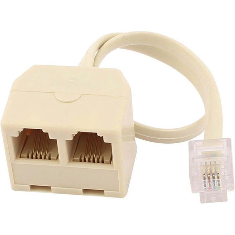 KEWAYO 2PCS Telephone Splitter, RJ11 Male to Female Two Way