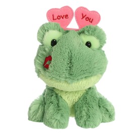 Aurora® Heartwarming Love On The Mind™ Love You Frog™ Stuffed Animal - Valentine's Joy - Loveable Companions - Green 6 Inches