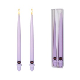 11 Inch Purple Unscented Taper Candles Long Tapered Wax Candlesticks for Home Decor Wedding Church Dinner-2pcscolor: Purple, size: Large (8"-12")