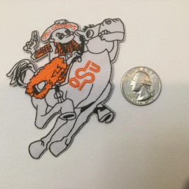 Unbranded OSU OKLAHOMA STATE UNIVERSITY COWBOYS VINTAGE EMBROIDERED IRON ON PATCH 3.5 X2.5