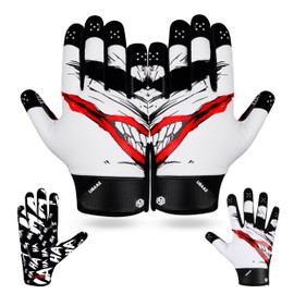 LISAAZ Football Gloves Ball Feel Sensation Ultra Sticky Grip, Lightweight & Breathable Receiver Gloves, Flexible & Secure Fit Youth & Adult Sizes
