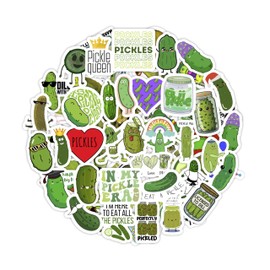 100Pcs Pickle Stickers for Water Bottle and Laptop - Pickle Party Favors & Decorations, Waterproof Vinyl Decals, Food and Fun Stickers
