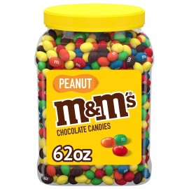 M&M'S Peanut Milk Chocolate Candy Bulk Jar (62 oz.) - Colorful Chocolate Candy