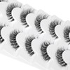 JIMIRE False Eyelashes Clear Band Small Faux Mink Lashes Natural