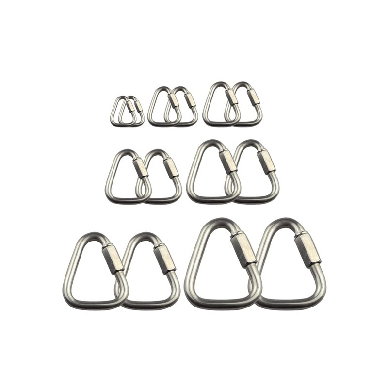 TopHomer Carabiner Buckle, 2PCS 12mm Triangle Link Chains, Stainless Steel