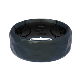 Groove Life Zeus Hammered Deep Cobalt Silicone Ring Breathable Rubber Wedding Rings for Men, Lifetime Coverage, Unique Design, Comfort Fit Ring - Size 11