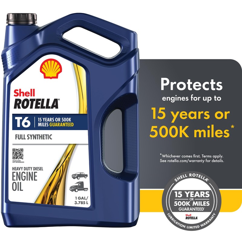 Shell Rotella T6 Full Synthetic 10W-30 Motor Oil, 1 Gallon