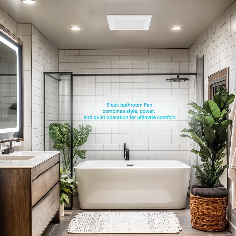 JULLISON 80CFM Bathroom Exhaust Fan with Grille: 20W Ceiling Mount