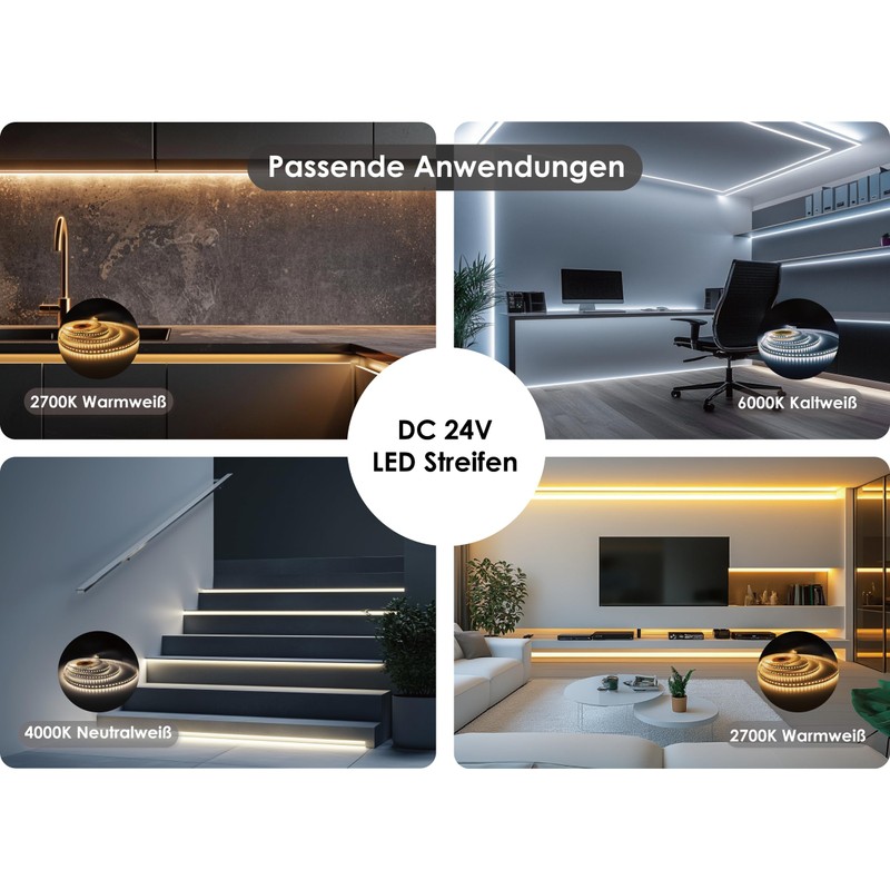 illuburg 24 V LED Strip 5 m Warm White 2700