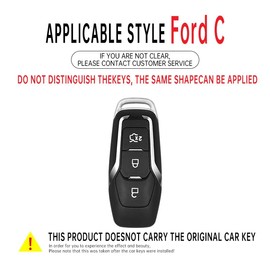 TECART Key Fob Cover Compatible with Ford Fusion Explorer Escape Edge Mustang 3 Buttons Metal Key Shells with Keychain Green