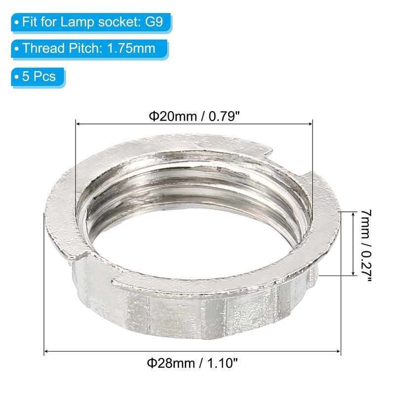 PATIKIL G9 Light Socket Rings, 5 Pack Shade Holder Adapter