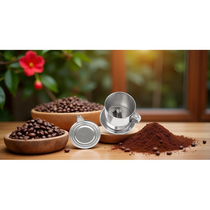 2 Set Vietnamese Coffee Filter Stainless Steel Coffee Pot Drip