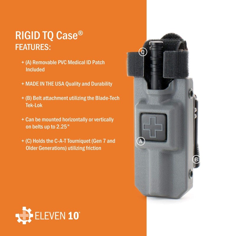 Eleven 10 Rigid TQ Case for C-A-T Tourniquet, Basketweave, Belt