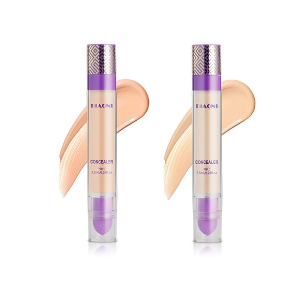 Correcting Concealer Stick, 2Pcs Full Coverage Blendable Concealer Liquid, Long-lasting