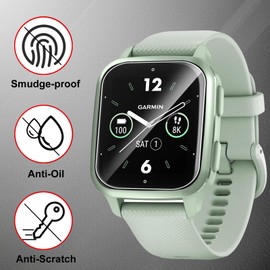 CONAPIKA Screen Protector for Garmin Venu Sq 2/Sq 2 Music, Pack of 3, Ultra Thin Full Coverage TPU High Sensitivity Screen Protector HD Clear Anti-Scratch Anti-Bubble Waterproof Screen Protector