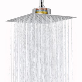 Nuodan High Pressure Rain Shower Head with Filtered - 10" All Metal Square Showerhead Filter for Remove Chlorine and Harmful Substances, Chrome