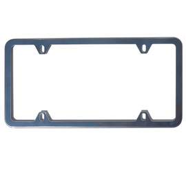 UFRAME 4 Holes Slim Stainless Steel License Plate Holder Frame (Black Chrome)