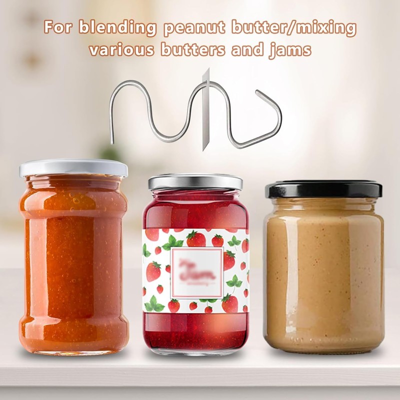 THJOPOKEEL Natural Peanut Butter Stirrer, Stainless Steel Butter Stirrer With