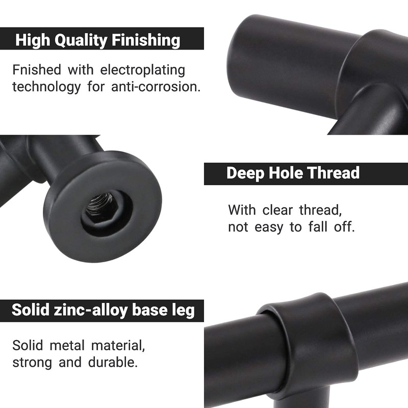 goldenwarm Drawer Knobs Kitchen Cabinet Knobs - 10 Pack Black