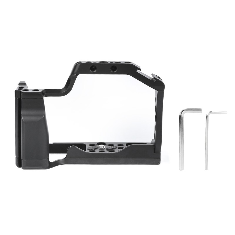 Black Aluminium Alloy Photography Shooting Vlog Camera Cage with Cold