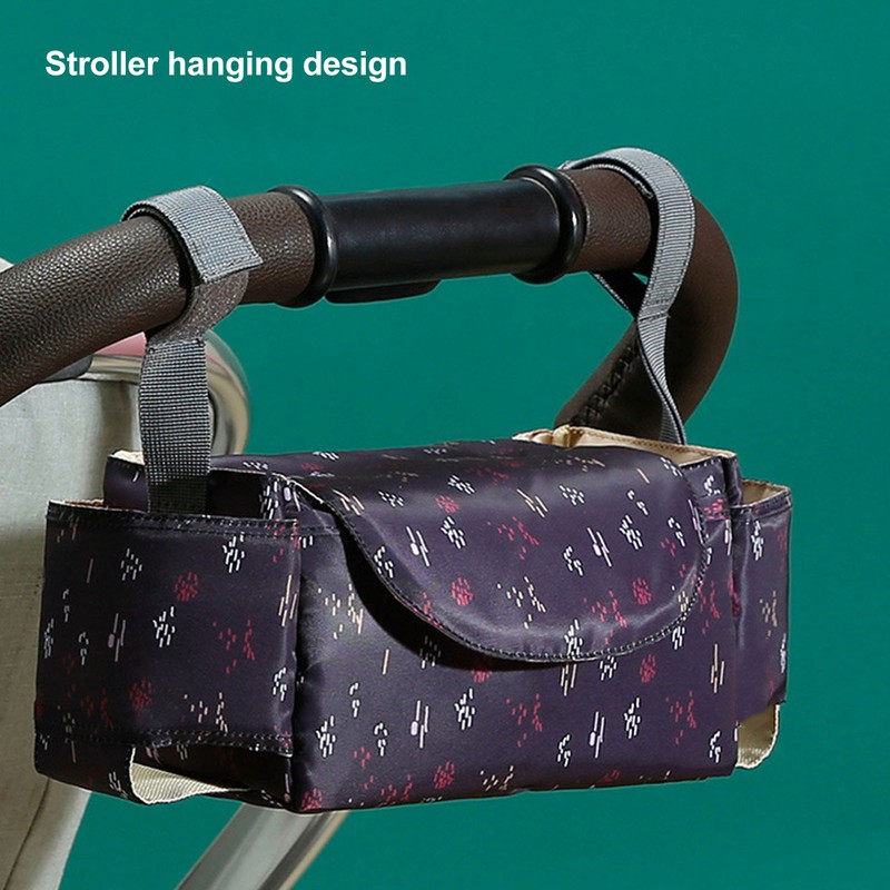 Universal Stroller Organizer with Insulated Cup Holder Phone Bag Waterproof