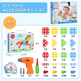 SHAWE 3D Take Apart Toy for 3 4 5 Years Old Boys– Creative Construction Toy Kit – Puzzles Assembly DIY Play Toy Set with Storage Box