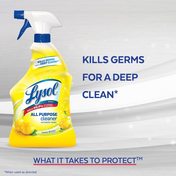 Lysol All Purpose Cleaner, Lemon Breeze, 32 oz (Pack of 4)