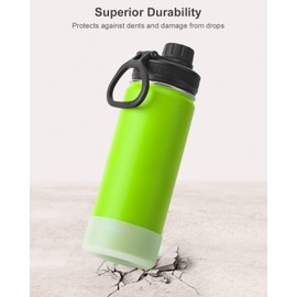 koodee Insulated Water Bottle, 18 oz Stainless Steel Double Wall Vacuum Wide Mouth Sport Bottle with Leakproof Spout Lid (Apple Green)